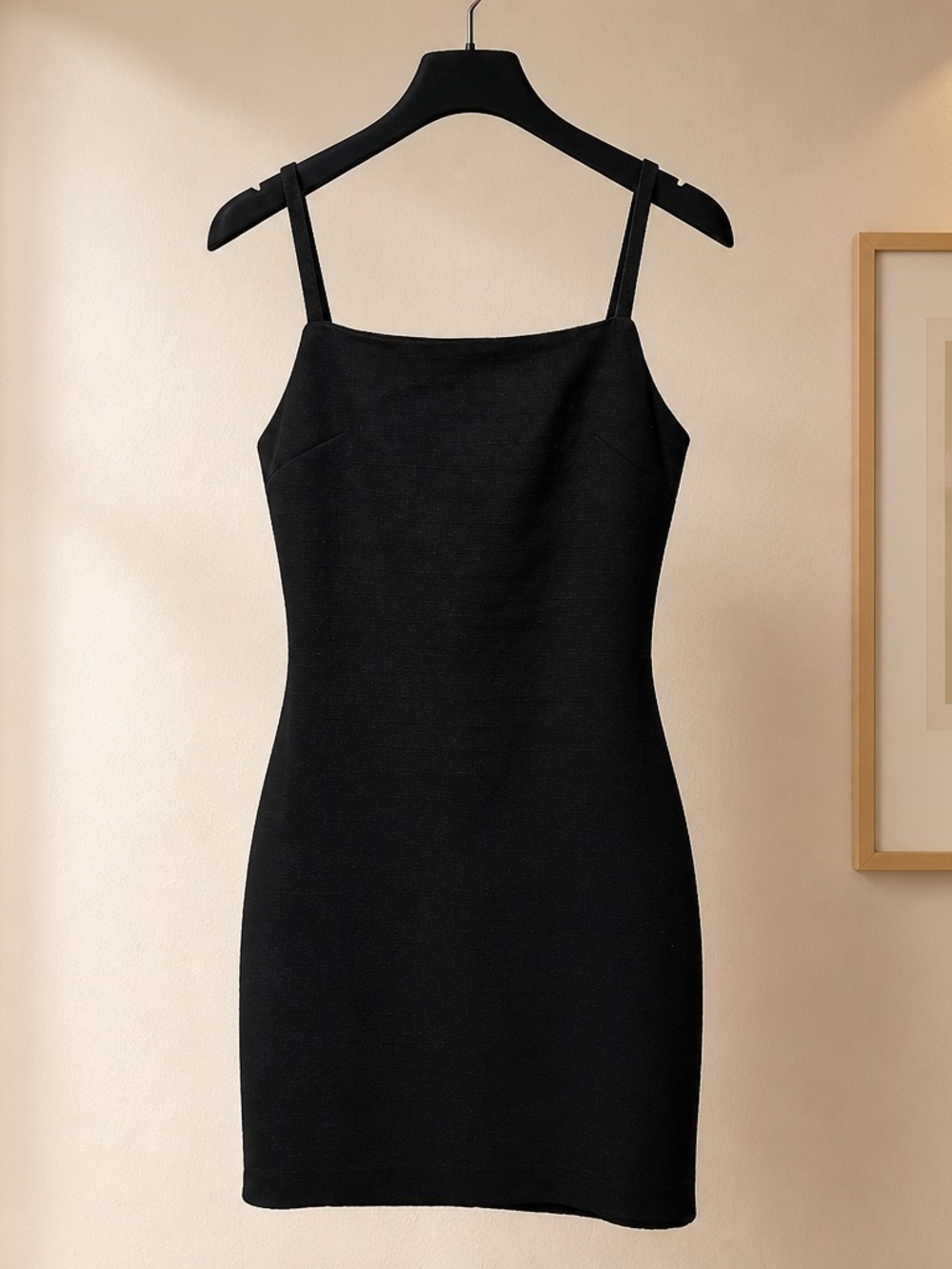 Zara Black Slim Spaghetti-Strap Mini Dress